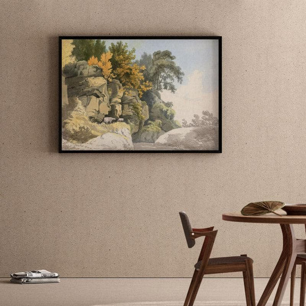 Wall Art & Paintings - Stream In The Woods Wall Painting - Black Frame