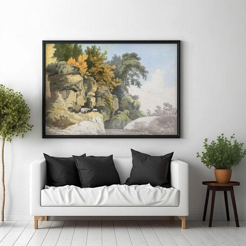 Wall Art & Paintings - Stream In The Woods Wall Painting - Black Frame