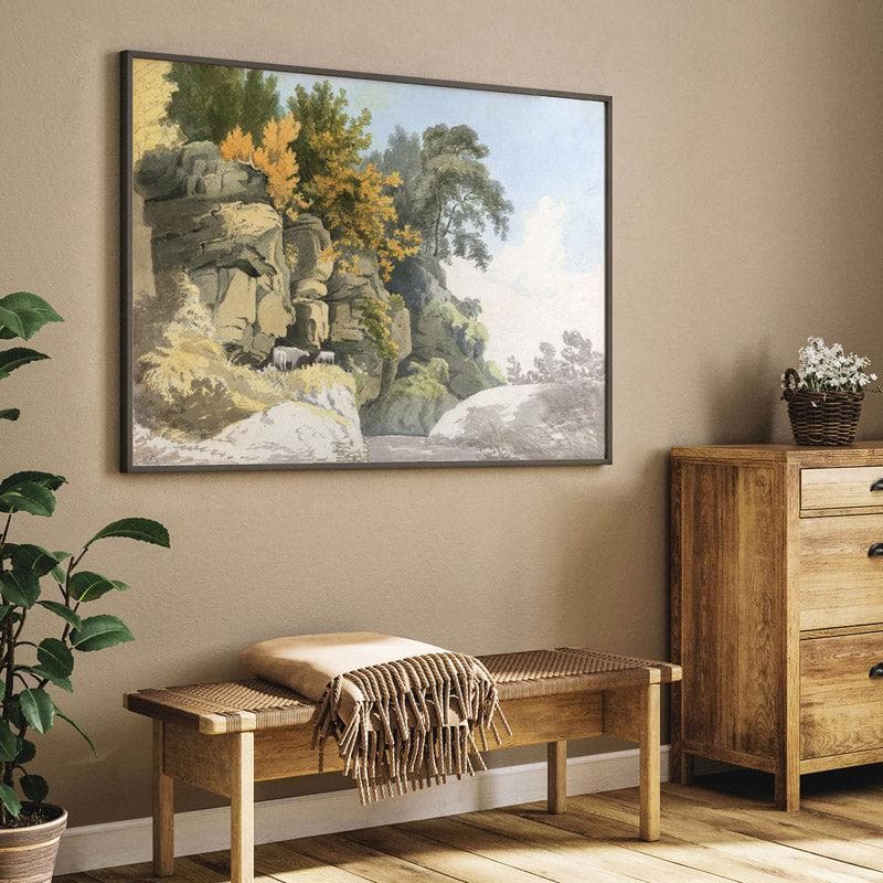 Wall Art & Paintings - Stream In The Woods Wall Painting - Black Frame