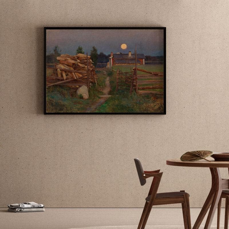 Wall Art & Paintings - Summer Night Moon By Eero Järnefelt - Black Frame