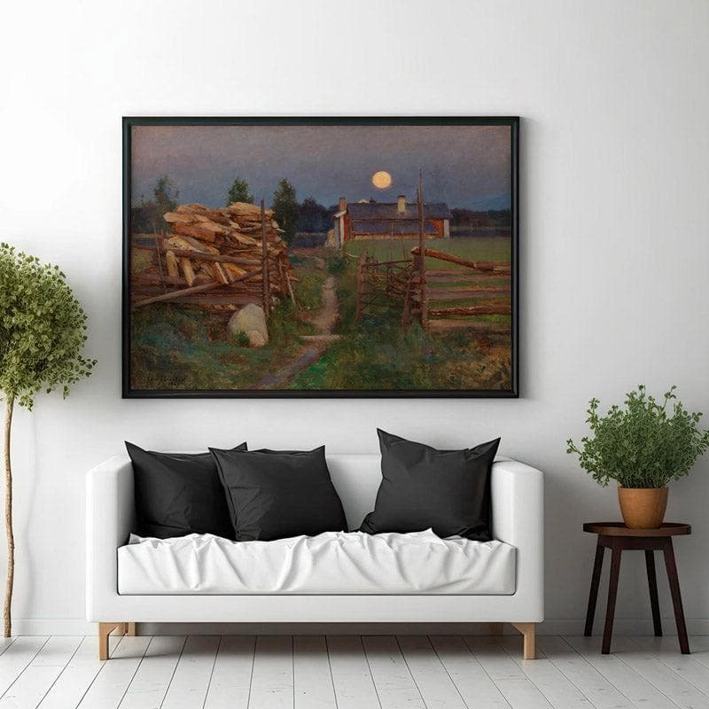 Wall Art & Paintings - Summer Night Moon By Eero Järnefelt - Black Frame