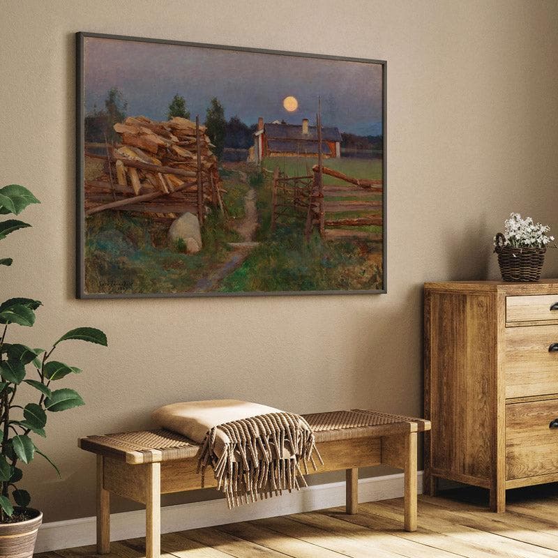 Wall Art & Paintings - Summer Night Moon By Eero Järnefelt - Black Frame