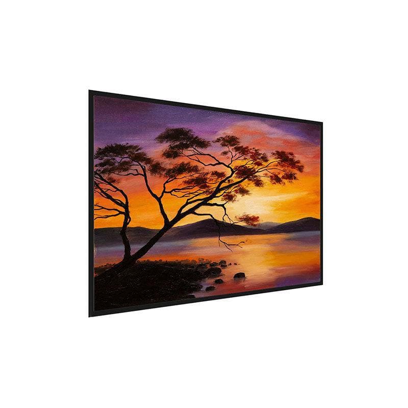 Wall Art & Paintings - Sunset By Lake Wall Painting - Black Frame