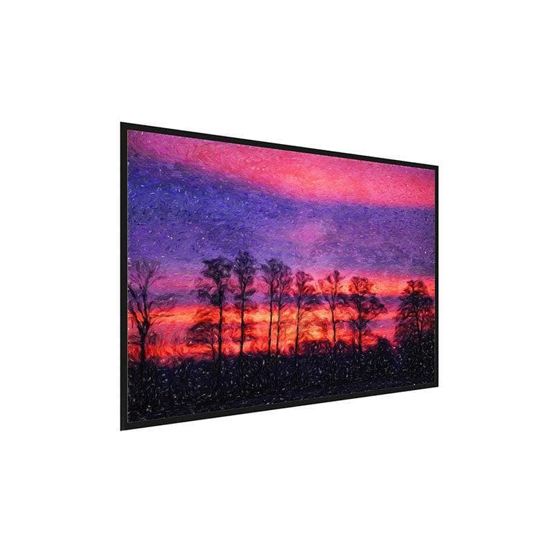 Wall Art & Paintings - Sunset In A Forest Wall Painting - Black Frame