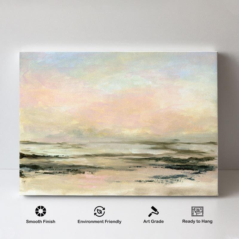 Wall Art & Paintings - Sunset Over The Beach Wall Painting - Gallery Wrap