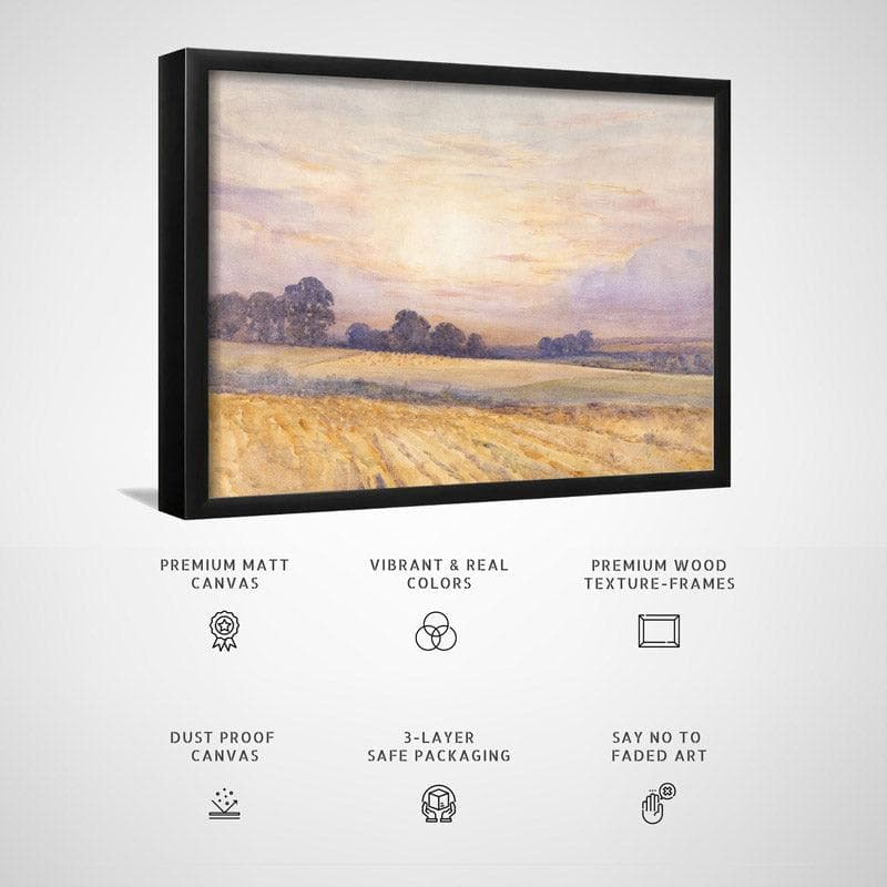 Wall Art & Paintings - Sunset Serenity Landscape Wall Painting - Black Frame