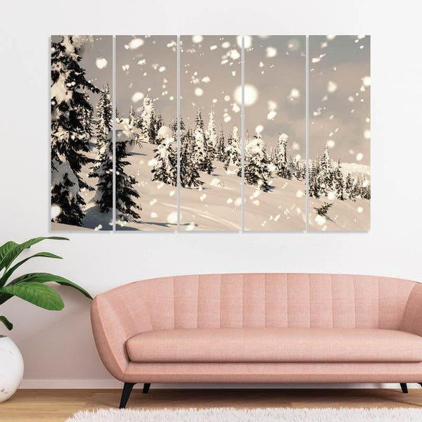 Buy Surreal Snowfall Wall Art - Set Of Five Wall Art & Paintings from Vaaree