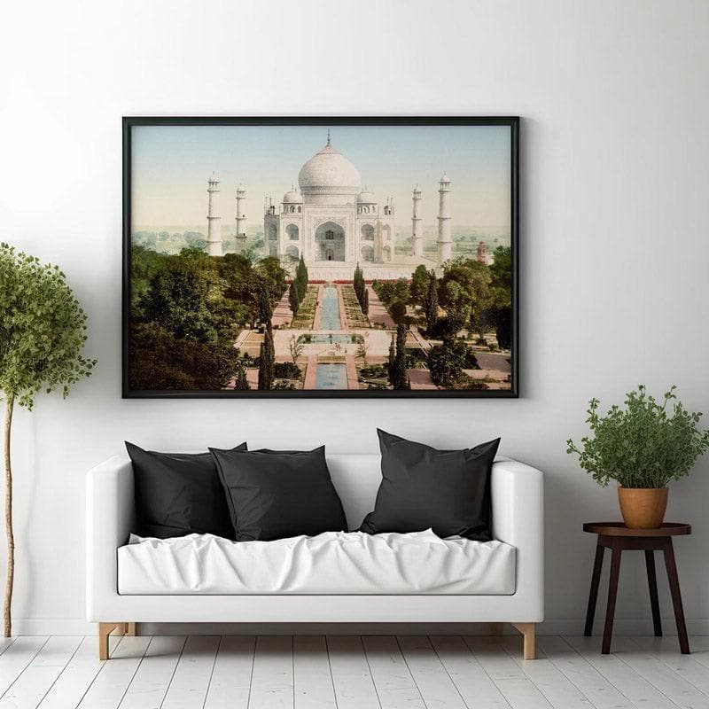 Buy Taj Mahal Grandeur Wall Painting - Black Frame Wall Art & Paintings from Vaaree