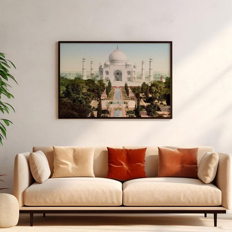 Buy Taj Mahal Grandeur Wall Painting - Black Frame Wall Art & Paintings from Vaaree