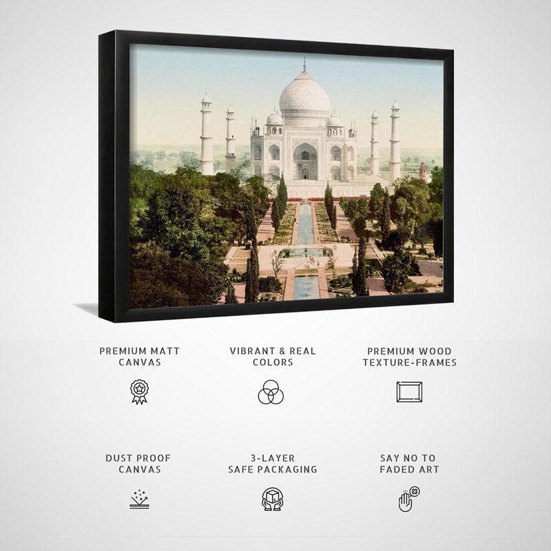 Buy Taj Mahal Grandeur Wall Painting - Black Frame Wall Art & Paintings from Vaaree