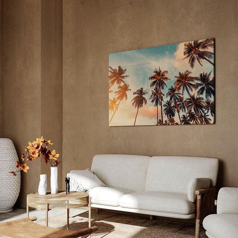 Wall Art & Paintings - Tall Palm Trees Wall Painting - Black Frame