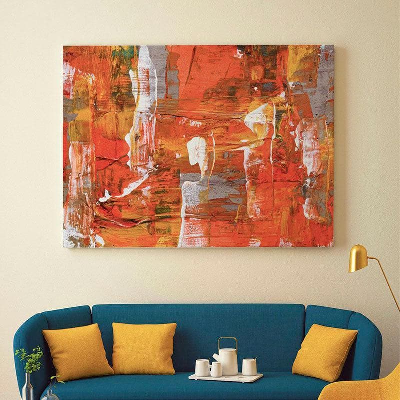 Wall Art & Paintings - Tangerine Abstract Wall Painting - Gallery Wrap