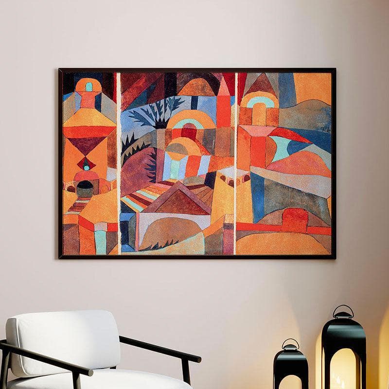 Wall Art & Paintings - Temple Gardens Canvas Painting - Black Frame