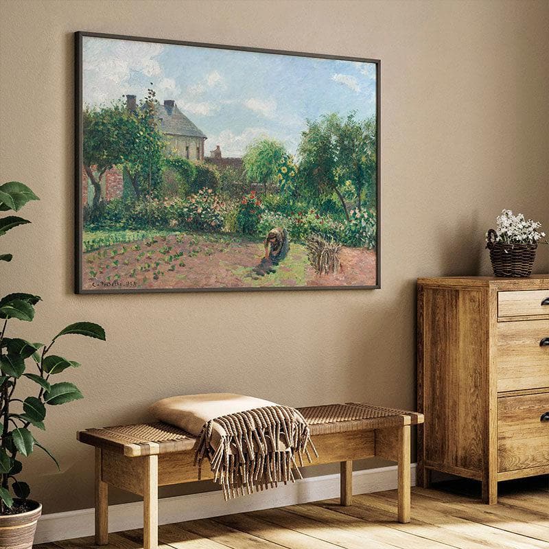 Wall Art & Paintings - The Artist's Garden At Eragny Wall Painting - Black Frame