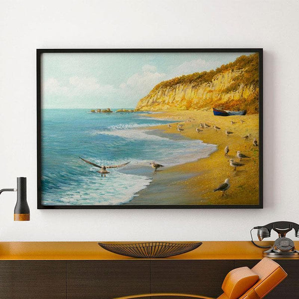 Wall Art & Paintings - The Beach Wall Painting - Black Frame