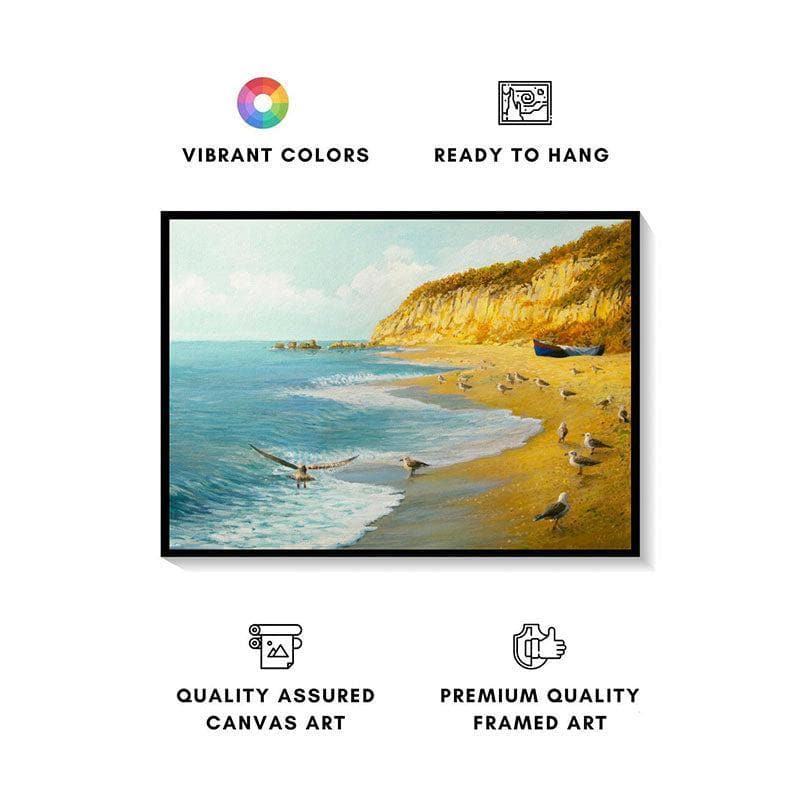 Wall Art & Paintings - The Beach Wall Painting - Black Frame