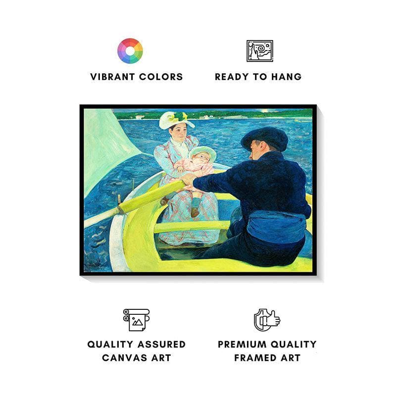 Buy The Boating Party Canvas Painting By Mary Cassatt - Black Frame Wall Art & Paintings from Vaaree