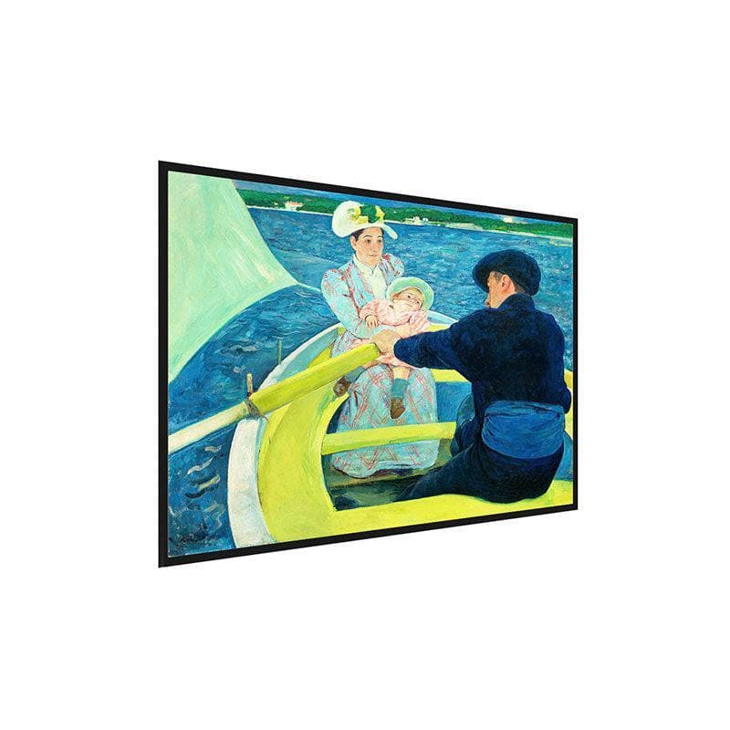 Wall Art & Paintings - The Boating Party Canvas Painting By Mary Cassatt - Black Frame