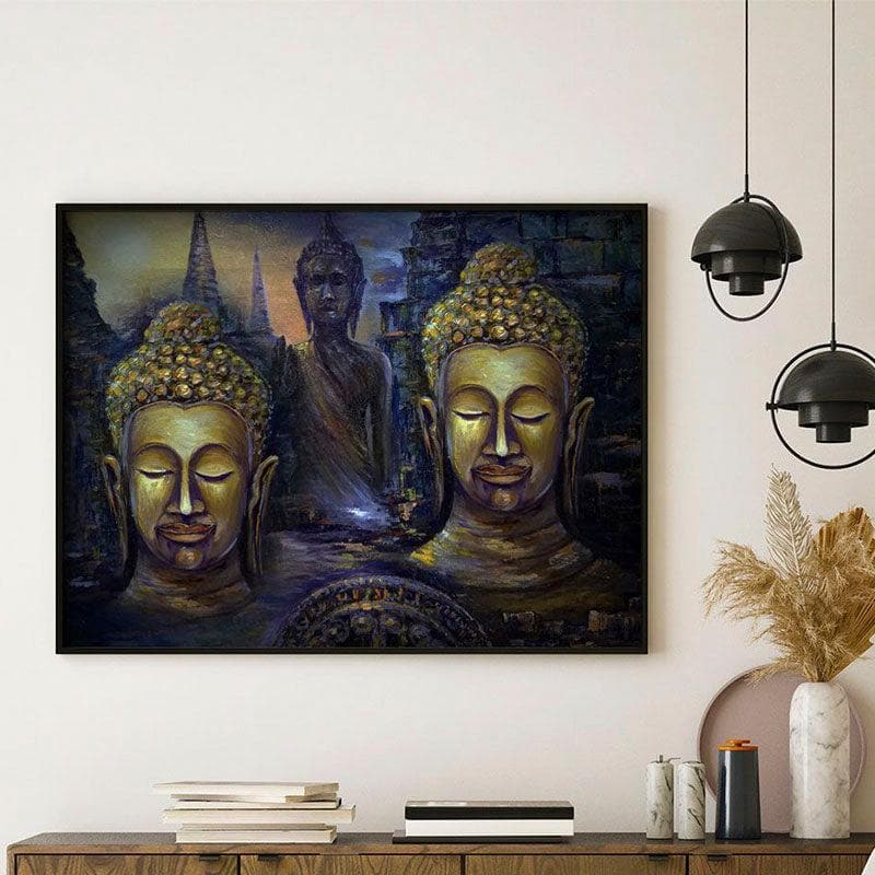 Wall Art & Paintings - The Buddha Wall Painting - Black Frame