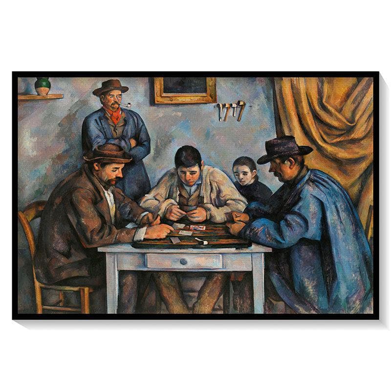 Wall Art & Paintings - The Card Players Painting By Paul Cezanne - Black Frame