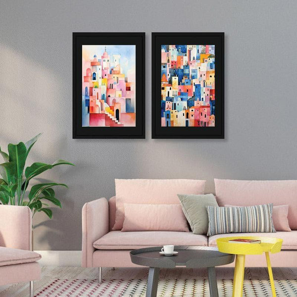 Wall Art & Paintings - The City Plaza Wall Art - Set Of Two