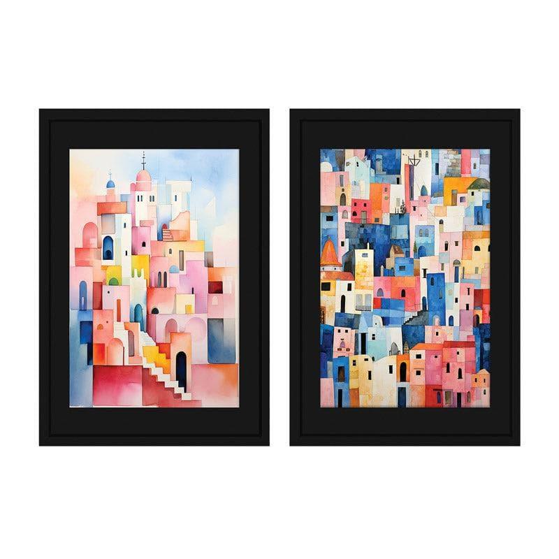 Wall Art & Paintings - The City Plaza Wall Art - Set Of Two