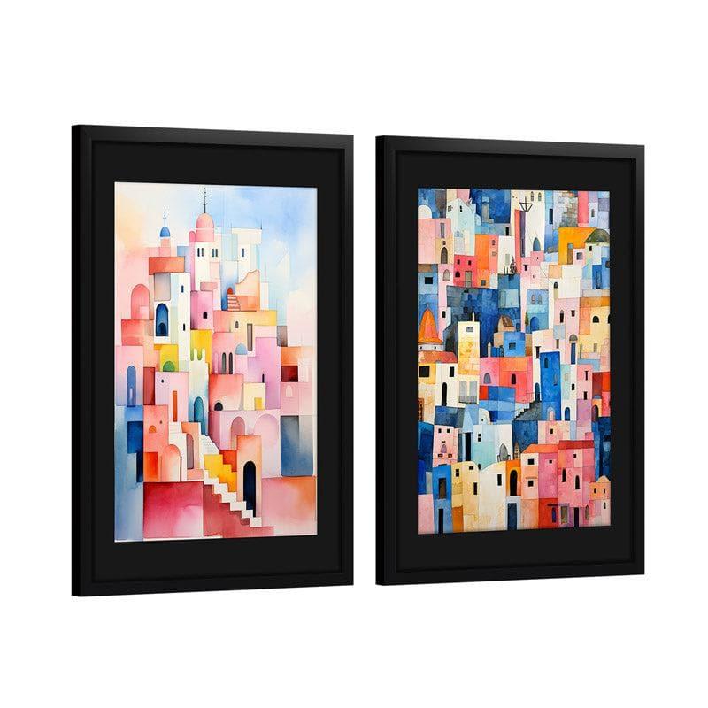 Wall Art & Paintings - The City Plaza Wall Art - Set Of Two