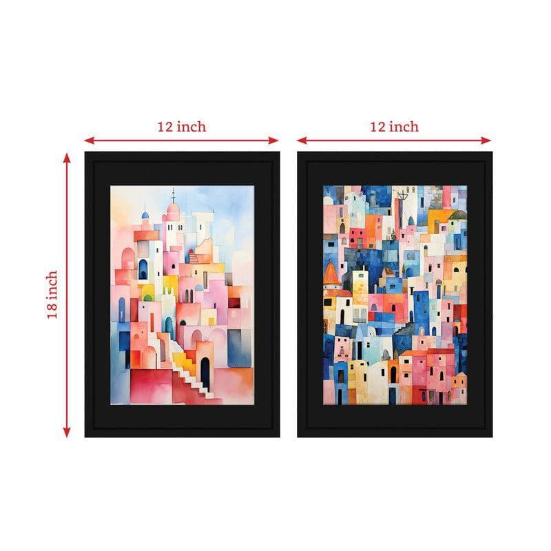 Wall Art & Paintings - The City Plaza Wall Art - Set Of Two