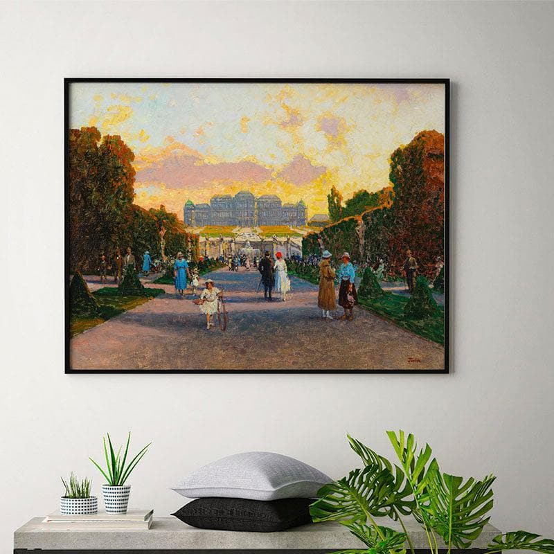 Wall Art & Paintings - The Evening Canvas Painting - Black Frame