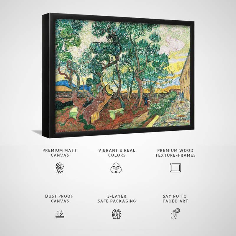 Wall Art & Paintings - The Garden Of Saint Paul Hospital By Vincent Van Gogh - Black Frame