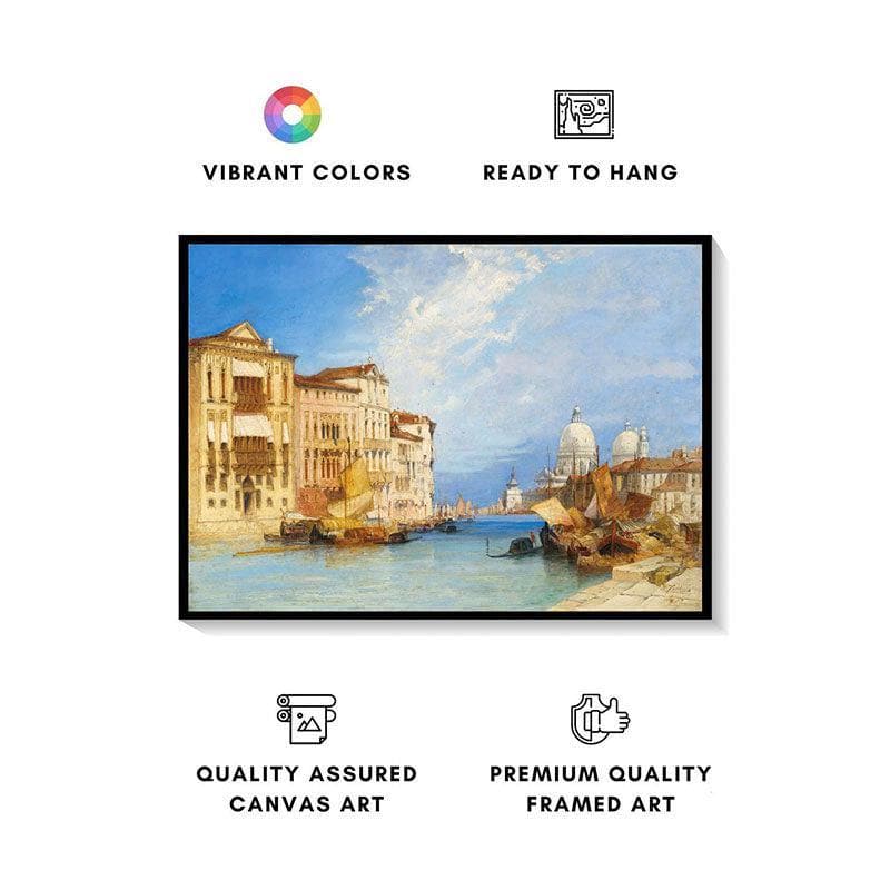 Wall Art & Paintings - The Grand Canal, Venice Wall Painting - Black Frame