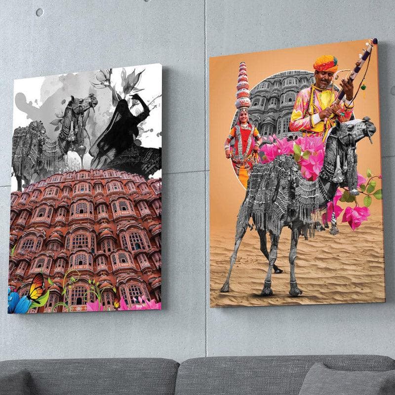 Wall Art & Paintings - The Hawa Mahal Wall Painting - Set Of Two