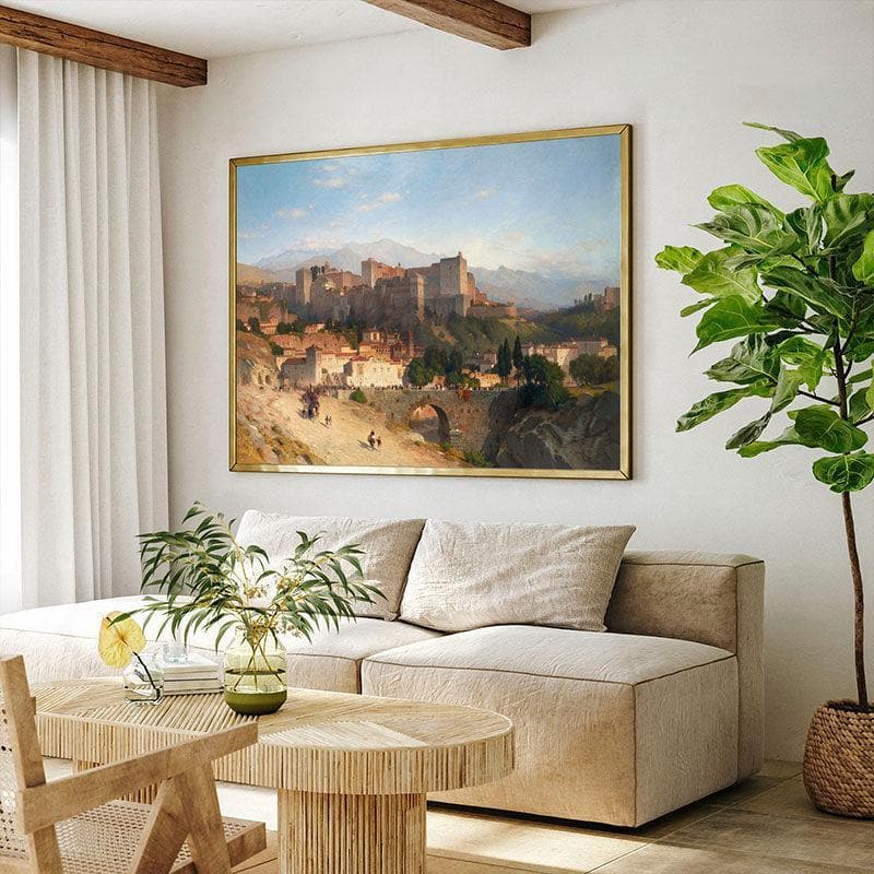 Wall Art & Paintings - The Hill Of The Alhambra Wall Painting - Black Frame