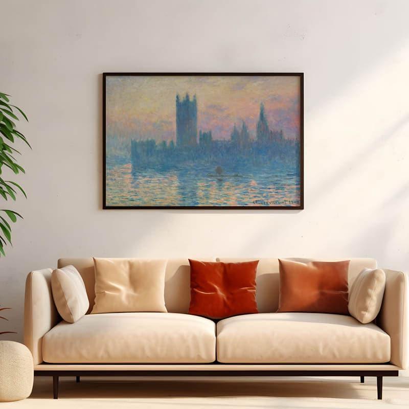 Buy The Houses Of Parliament Sunset By Claude Monet - Black Frame Wall Art & Paintings from Vaaree