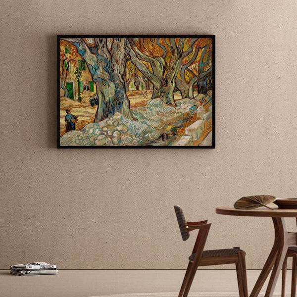 Wall Art & Paintings - The Large Plane Trees By Vincent Van Gogh - Black Frame