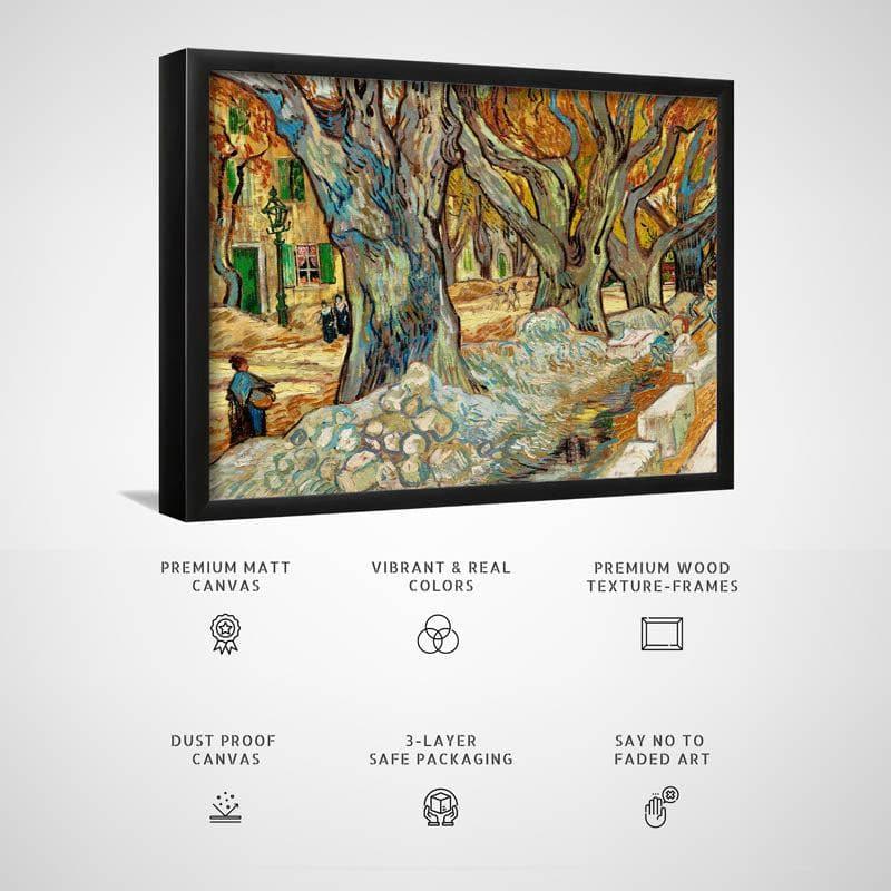 Buy The Large Plane Trees By Vincent Van Gogh - Black Frame Wall Art & Paintings from Vaaree