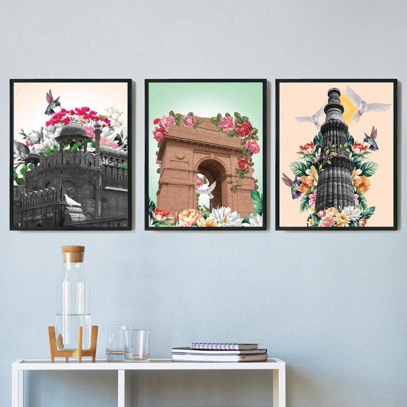 Buy The Marvellous Heritage Framed Wall Painting - Set Of Three Wall Art & Paintings from Vaaree