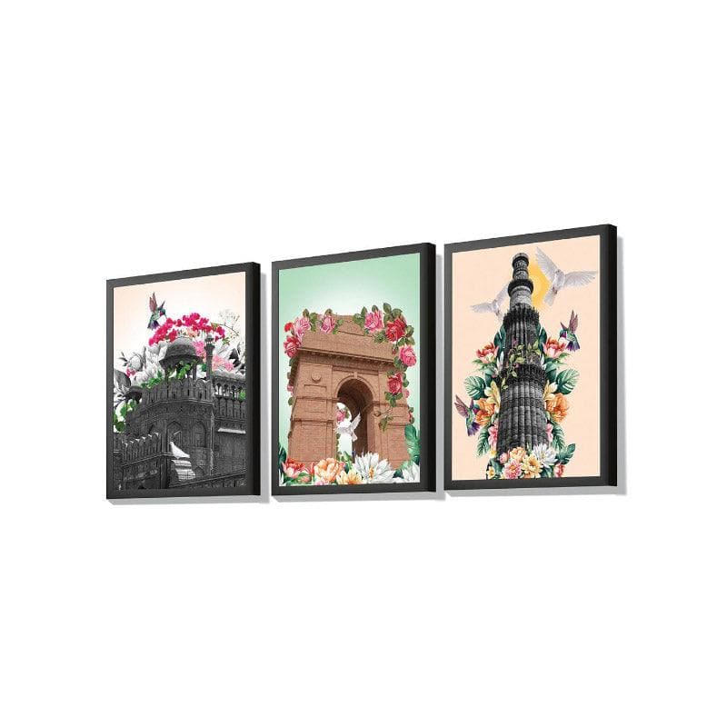 Wall Art & Paintings - The Marvellous Heritage Framed Wall Painting - Set Of Three