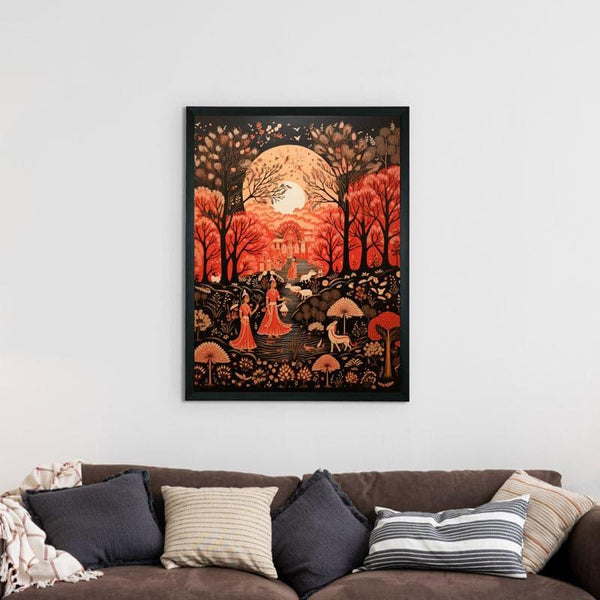 Buy The Mystic Fire Forest Wall Art Wall Art & Paintings from Vaaree