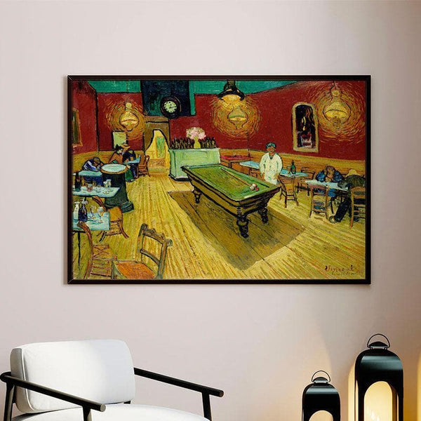 Wall Art & Paintings - The Night Cafe Canvas Painting By Vincent Van Gogh - Black Frame