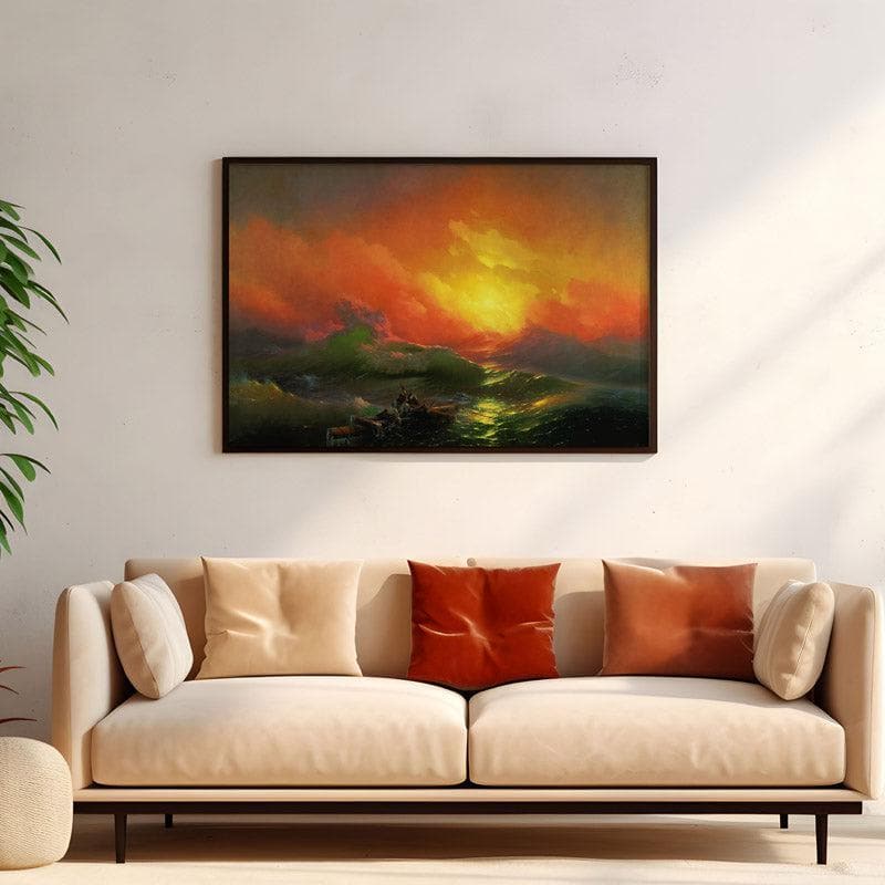 Wall Art & Paintings - The Ninth Wave By Ivan Aivazovsky - Black Frame