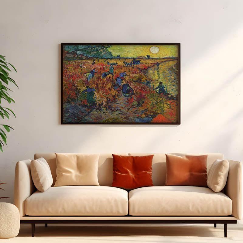 Wall Art & Paintings - The Red Vineyard By Vincent Van Gogh - Black Frame