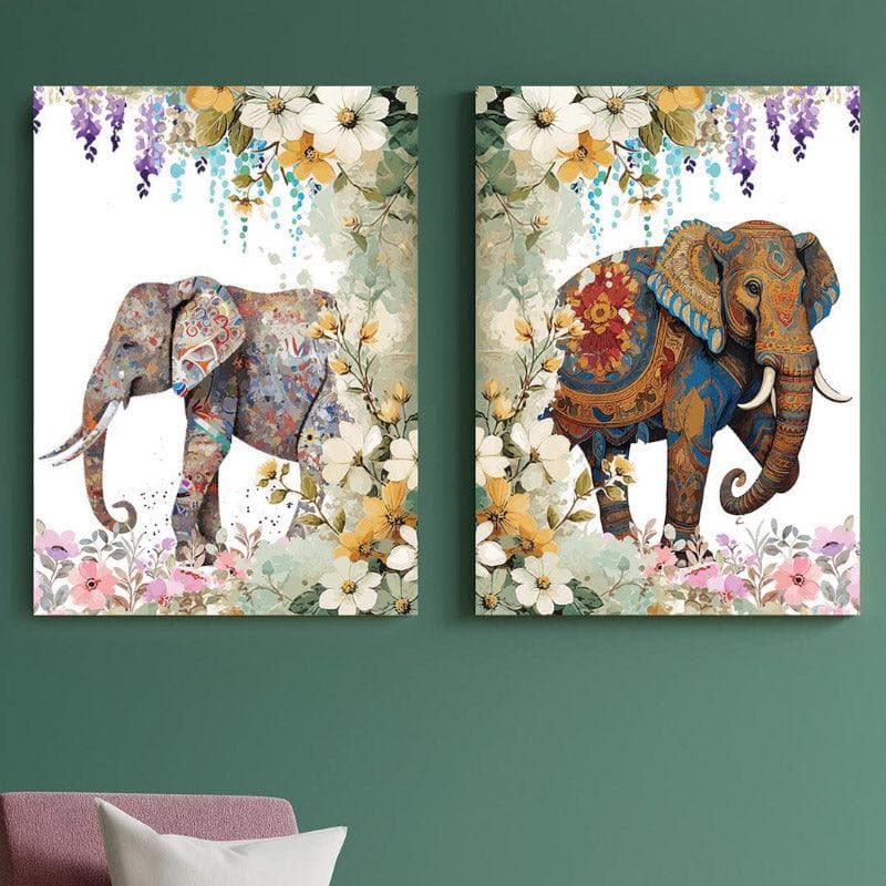 Buy The Royal Entry Wall Painting - Set Of Two Wall Art & Paintings from Vaaree