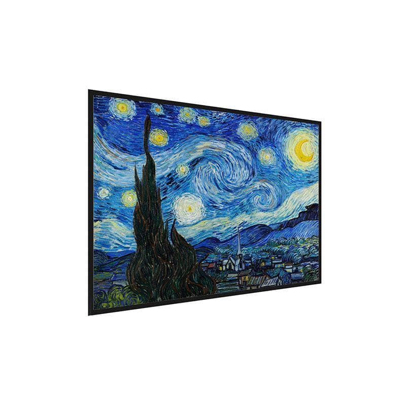 Buy The Starry Night Canvas Painting By Vincent Van Gogh - Black Frame Wall Art & Paintings from Vaaree