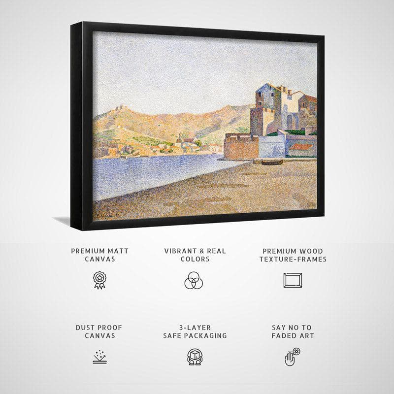 Wall Art & Paintings - The Town Beach Collioure 1887 Wall Painting - Black Frame