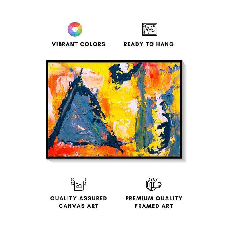 Wall Art & Paintings - The Vibrant Colours Wall Painting - Black Frame