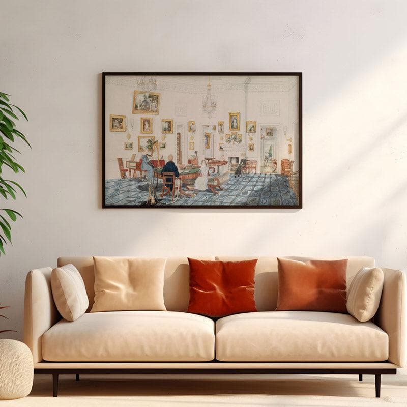 Buy The Winter Room in the Artist's House At Patna By Sir Charles D'Oyly - Black Frame Wall Art & Paintings from Vaaree