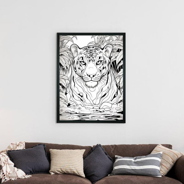 Buy Tiger Sketch Wall Art Wall Art & Paintings from Vaaree