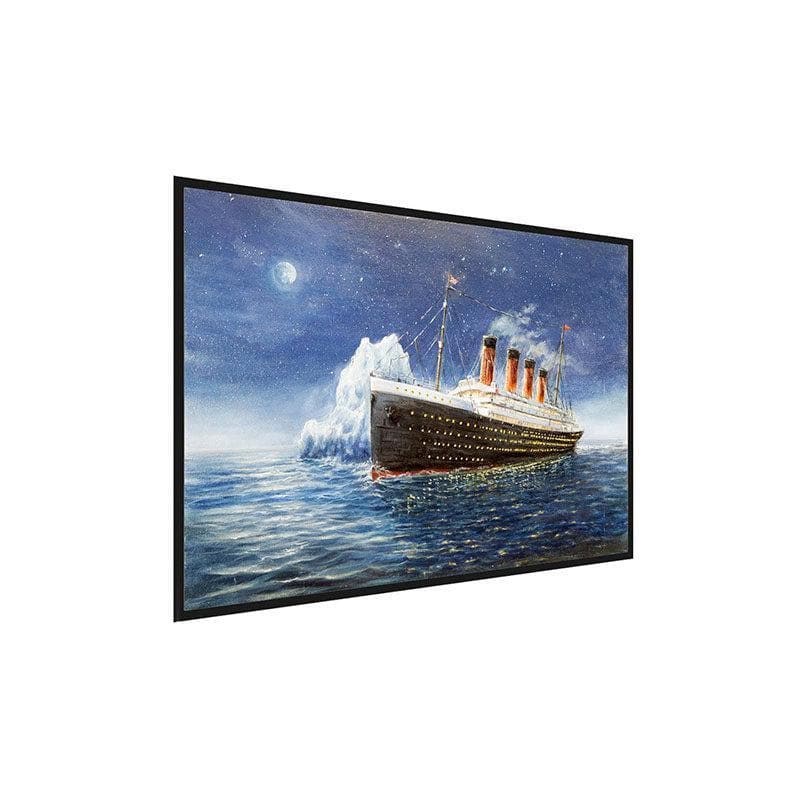 Wall Art & Paintings - Titanic And Iceberg By Boyan Dimitrov - Black Frame