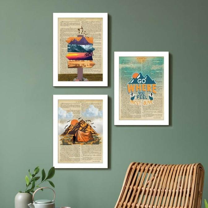 Wall Art & Paintings - Travel Trail Wall Art - Set Of Three